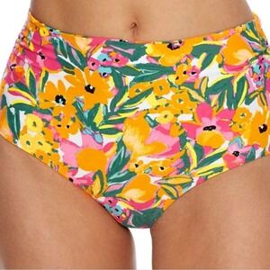 Anne Cole Sunshine Floral High‎ Waist Convertible Bikini Bottom Swimsuit XXL